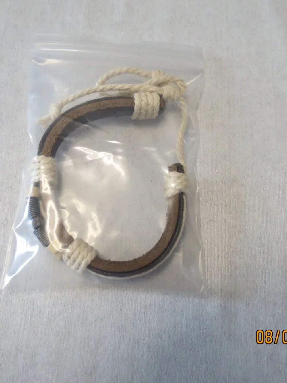 NWOT Men's Leather Slip knot bracelet